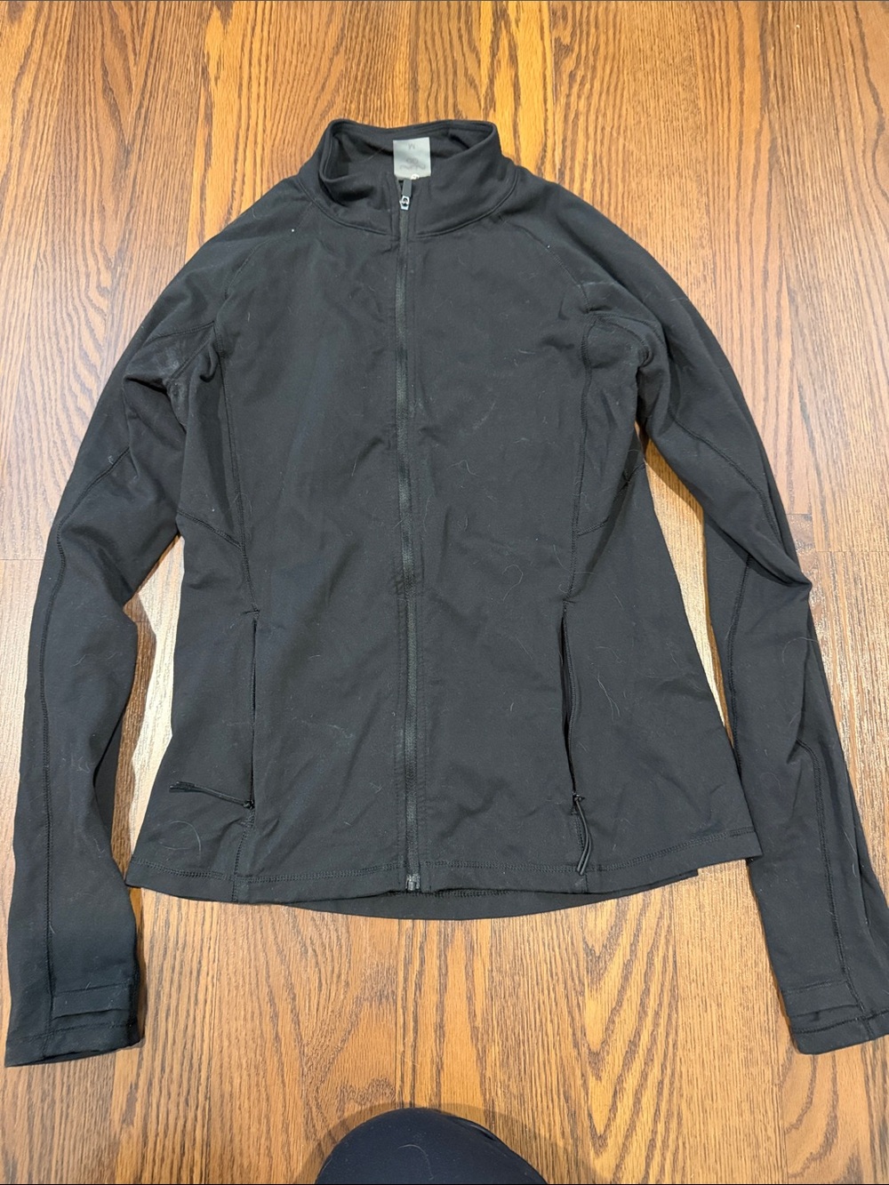 Women’s Black Bomber-Style Zip Jacket
